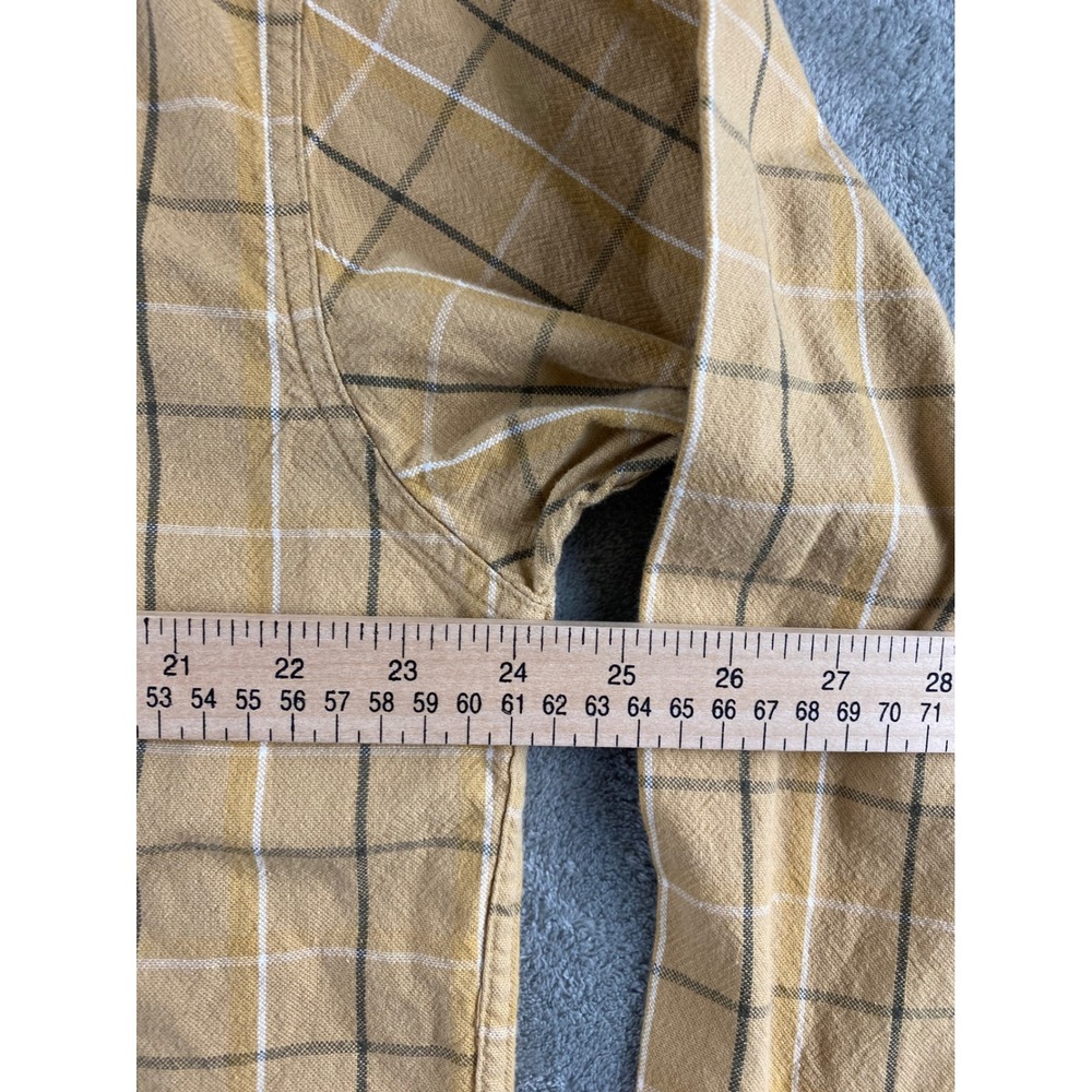 LL Bean Mens Tall L. Plaid Button Down Shirt Tan Brown 100% Cotton Long Sleeve - Picture 6 of 10